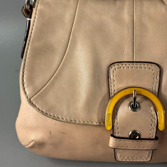 COACH Soho Shell Pearlescent Leather Flap Small Crossbody Purse Bag - Picture 2 of 16